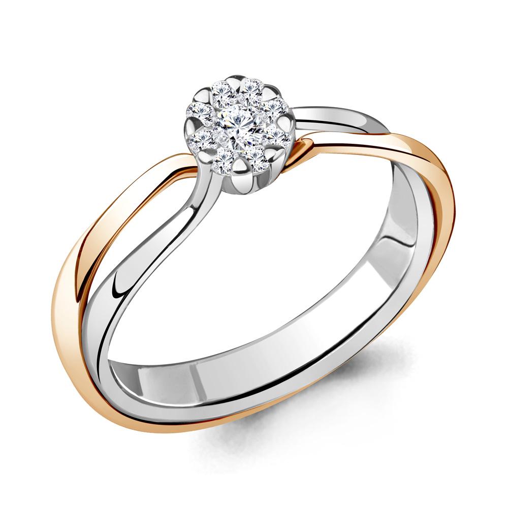 Кольцо помолвочное Aquamarine, красное золото 585 проба, вставка бриллиант (Aquamarine, Россия)