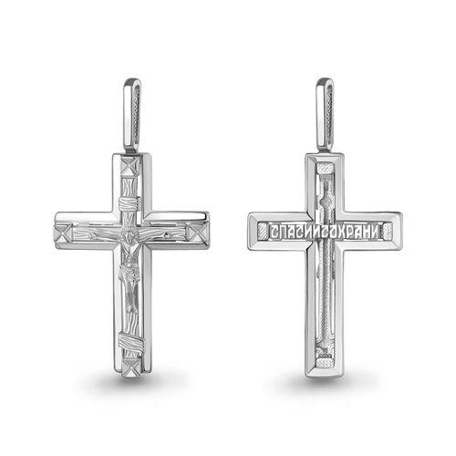 Подвеска крестик Aquamarine,  серебро 925 проба (Aquamarine, Россия)