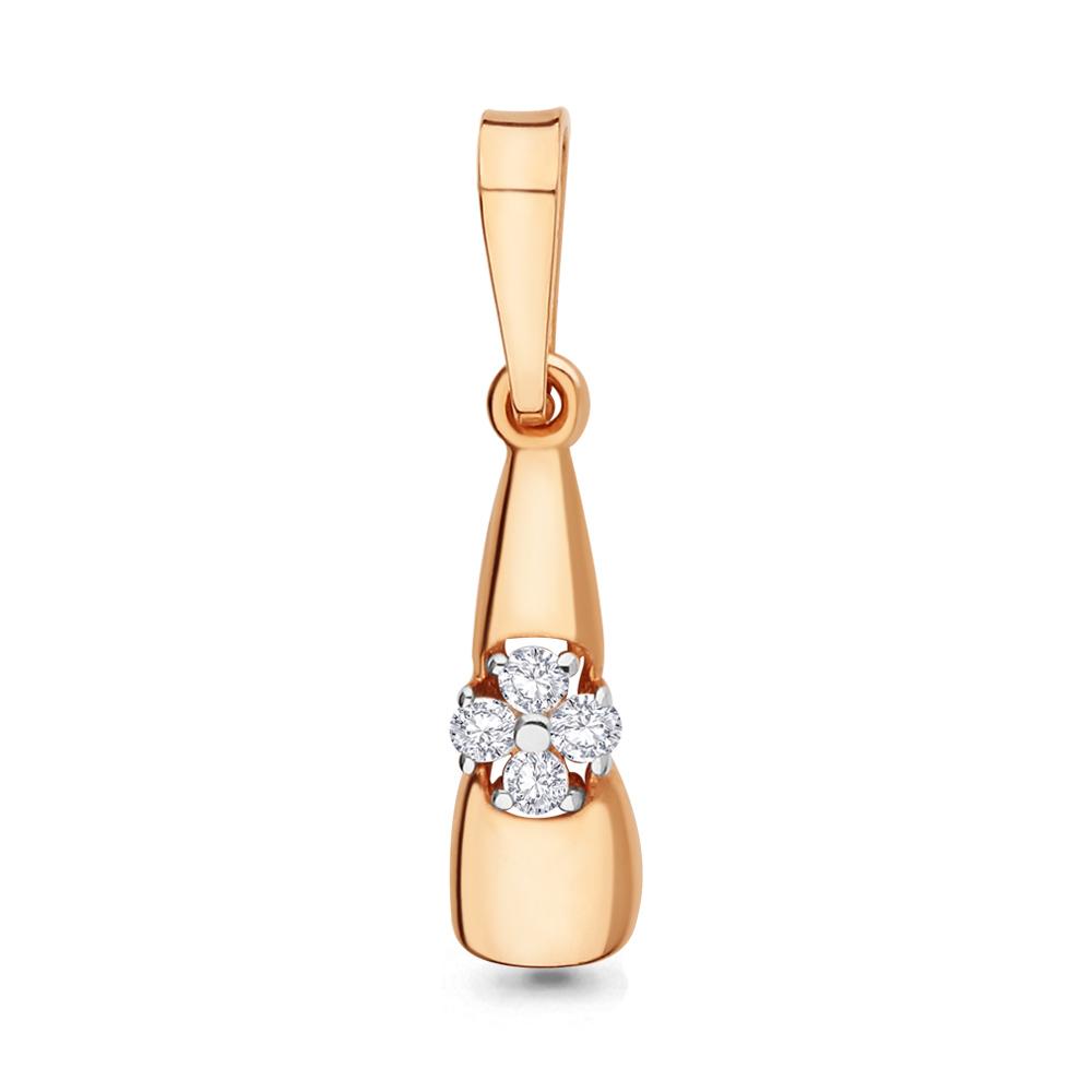 Подвеска декоративная Aquamarine,  золото 585 проба, вставка фианит (Aquamarine, Россия)