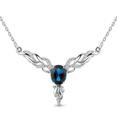 Колье Aquamarine,  серебро 925 проба, вставка фианит