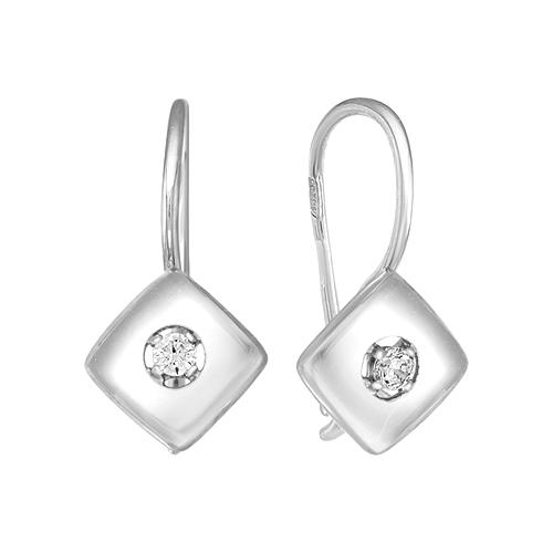 Серьги детские BIRYUZA,  серебро 925 проба, вставка цирконий