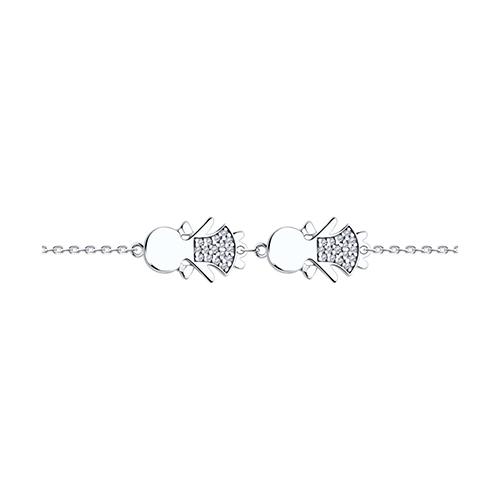 Браслет декоративный Sokolov и Diamant,  серебро 925 проба, вставка фианит