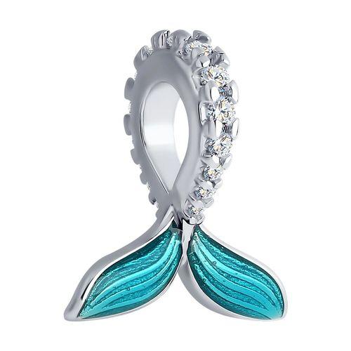 Подвеска шарм SOKOLOV,  серебро 925 проба, вставка эмаль/фианит