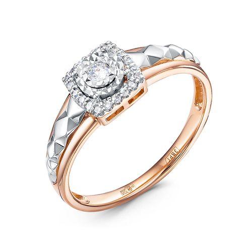Кольцо декоративное RoseGrace, красное золото 585 проба, вставка бриллиант (RoseGrace, Россия)