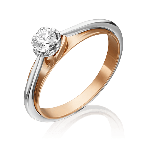 Кольцо помолвочное Platina Jewellery, красное золото 585 проба, вставка фианит