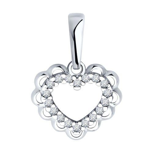 Подвеска декоративная SOKOLOV,  серебро 925 проба, вставка фианит (SOKOLOV, Россия)