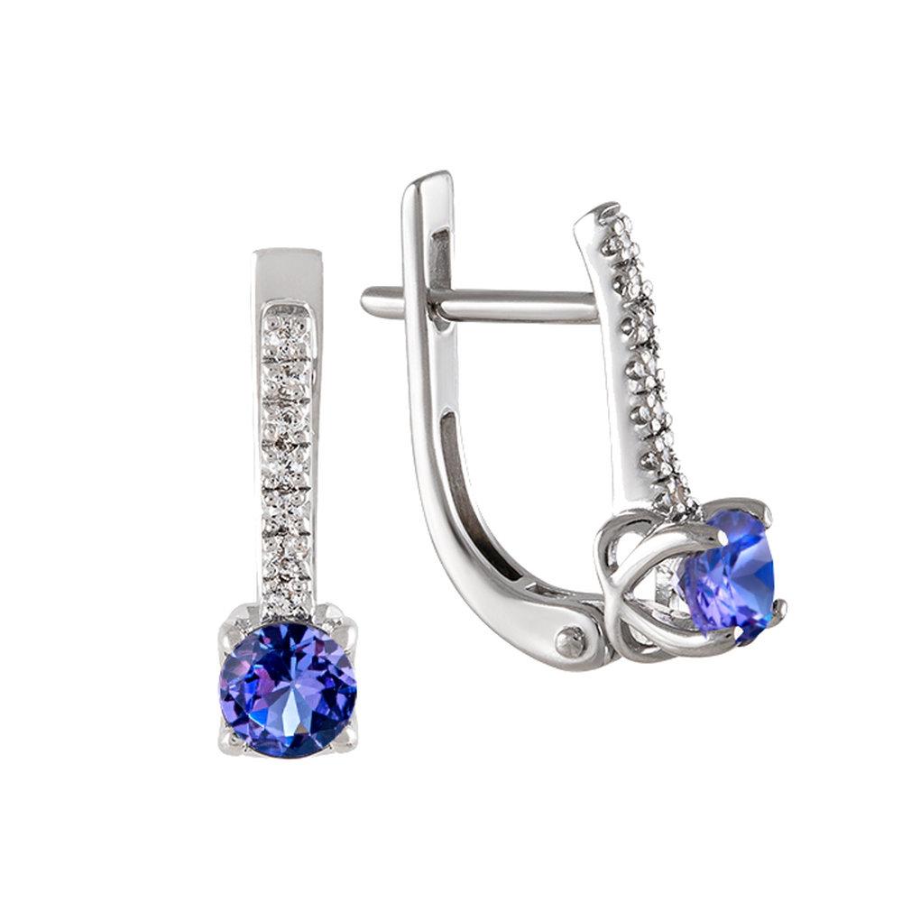 Серьги с английским замком,  серебро 925 проба (Россия)