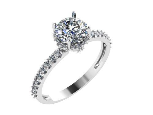 Кольцо помолвочное 7 Карат, белое золото 585 проба, вставка бриллиант (7 Карат, Беларусь)