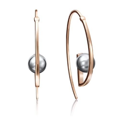 Серьги длинные Platina Jewellery, красное золото 585 проба