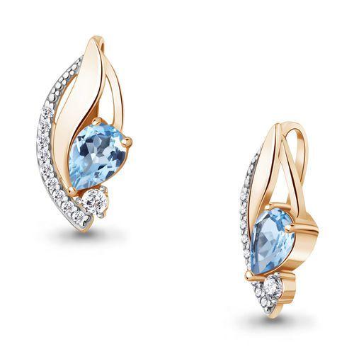 Подвеска декоративная Aquamarine, красное золото 585 проба, вставка фианит