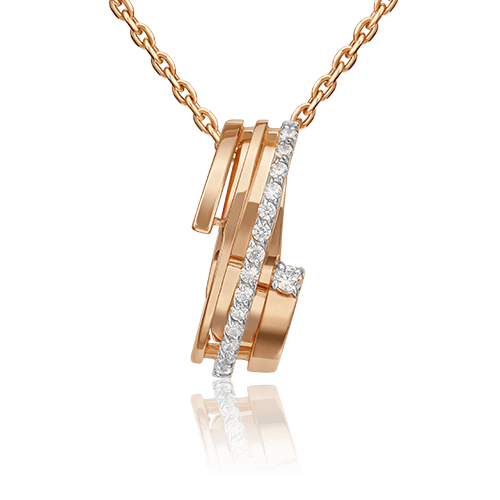 Подвеска декоративная Platina Jewellery, красное золото 585 проба, вставка фианит