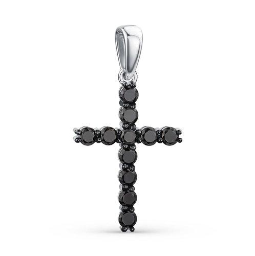 Подвеска крест декоративный DEWI,  серебро 925 проба, вставка фианит (DEWI, Россия)