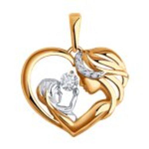 Подвеска декоративная Diamant, красное золото 585 проба, вставка фианит (Diamant, Россия)