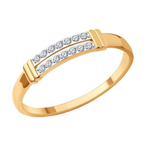 Кольцо декоративное Sokolov и Diamant, красное золото 585 проба, вставка фианит