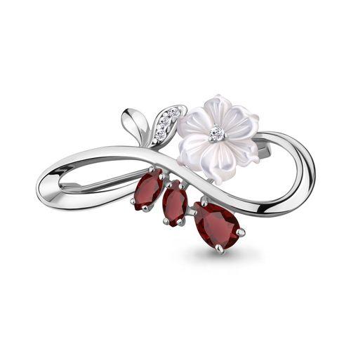 Брошь Aquamarine,  серебро 925 проба