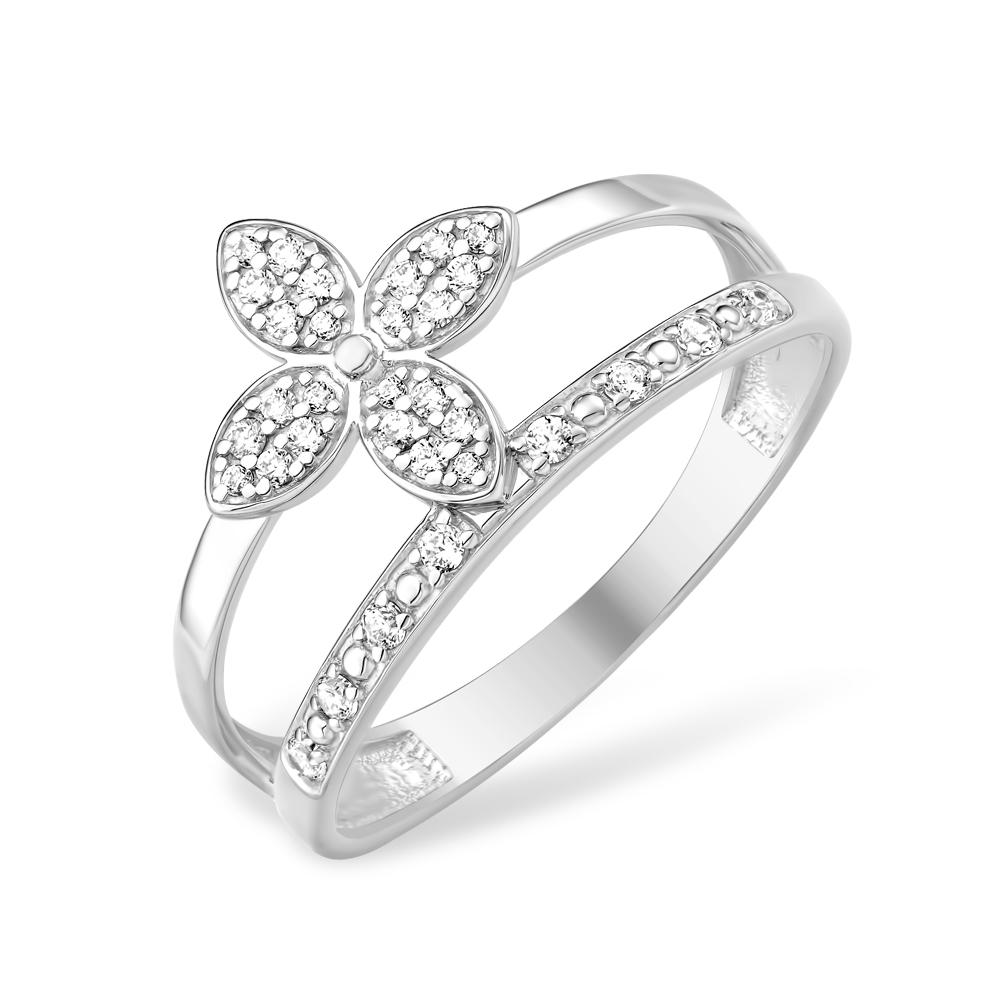 Кольцо декоративное 7 Карат, белое серебро 925 проба, вставка фианит (7 Карат, Беларусь)