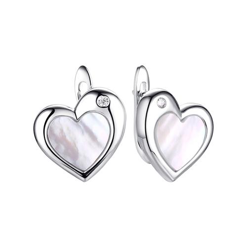 Серьги с английским замком Fresh Jewellery,  серебро 925 проба, вставка перламутр (Fresh Jewellery, Россия)