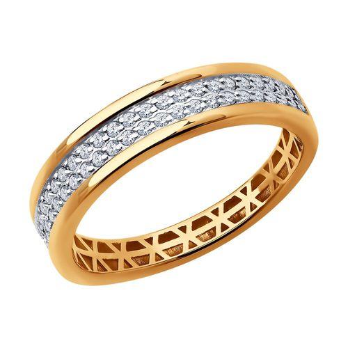 Кольцо декоративное Sokolov и Diamant, красное золото 585 проба, вставка фианит (Sokolov и Diamant, Россия)