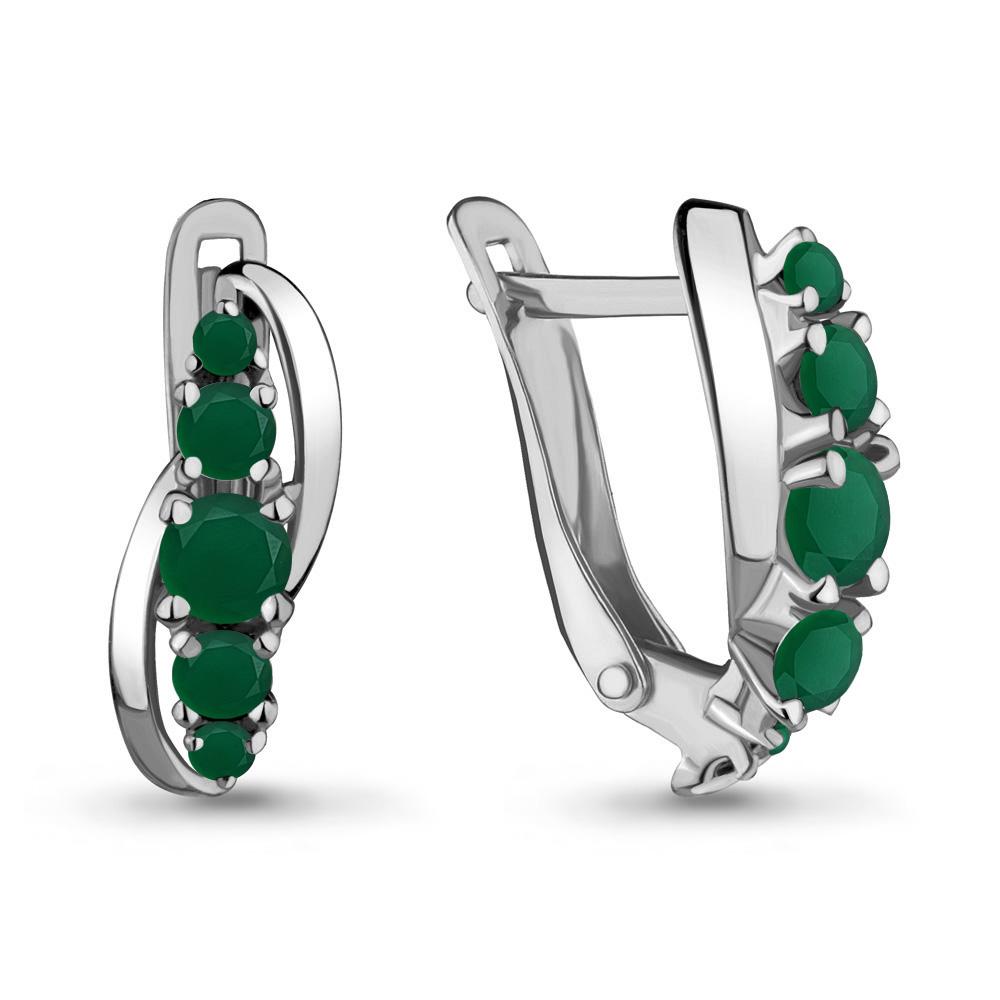 Серьги с английским замком Aquamarine,  серебро 925 проба, вставка агат
