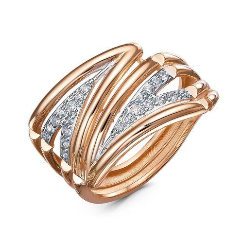 Кольцо декоративное 7 Карат, красное золото 585 проба, вставка фианит (7 Карат, Беларусь)