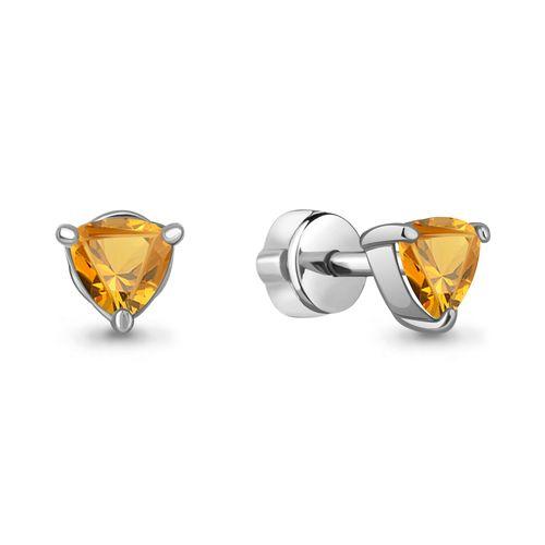 Серьги пусеты Aquamarine,  серебро 925 проба (Aquamarine, Россия)