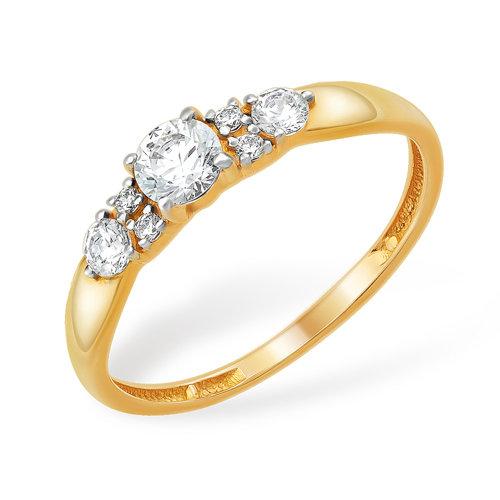 Кольцо помолвочное 7 Карат, красное золото 585 проба, вставка фианит (7 Карат, Беларусь)