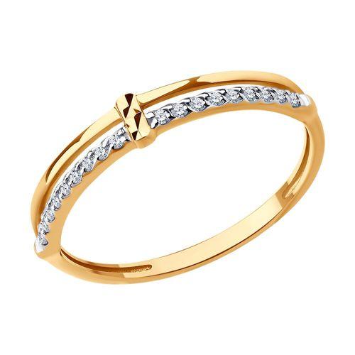 Кольцо декоративное Sokolov и Diamant, красное золото 585 проба, вставка фианит (Sokolov и Diamant, Россия)