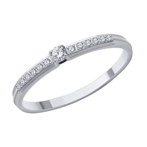 Кольцо помолвочное Diamant, белое золото 585 проба, вставка фианит (Diamant, Россия)