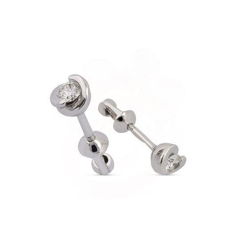 Серьги пусеты, красное золото 585 проба, вставка бриллиант (Беларусь)