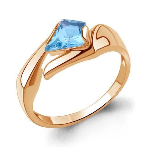 Кольцо декоративное Aquamarine, красное золото 585 проба