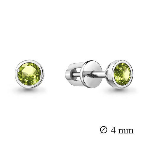 Серьги пусеты Aquamarine,  серебро 925 проба (Aquamarine, Россия)