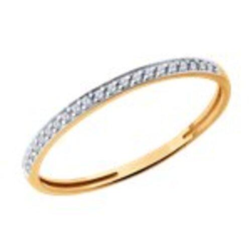 Кольцо дорожка SOKOLOV, красное золото 585 проба, вставка фианит