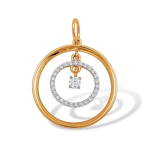 Подвеска декоративная Efremov, красное золото 585 проба, вставка фианит (Efremov, Россия)