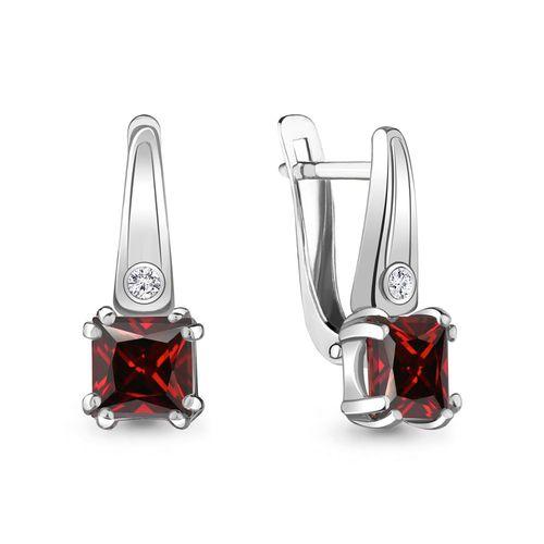 Серьги с английским замком Aquamarine,  серебро 925 проба, вставка фианит (Aquamarine, Россия)