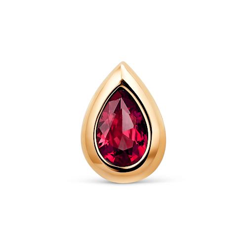 Подвеска шарм LUCKY DIAMOND, красное золото 585 проба, вставка рубин