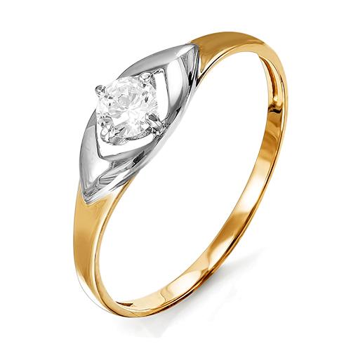 Кольцо декоративное DELTA, красное золото 585 проба, вставка фианит (DELTA, Россия)