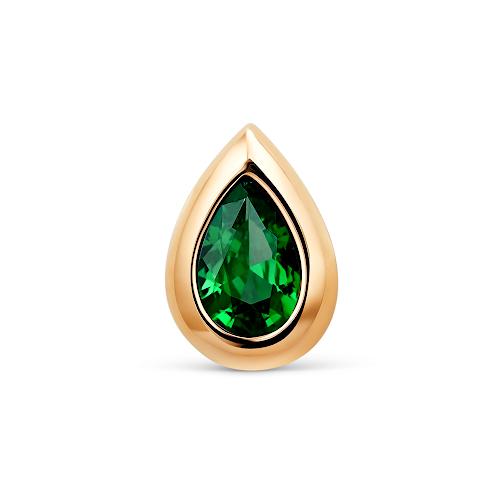 Подвеска шарм LUCKY DIAMOND, красное золото 585 проба, вставка изумруд