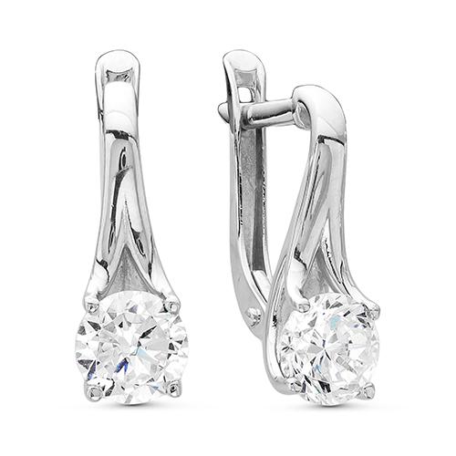 Серьги с английским замком Zlato,  серебро 925 проба, вставка фианит (Zlato, Россия)