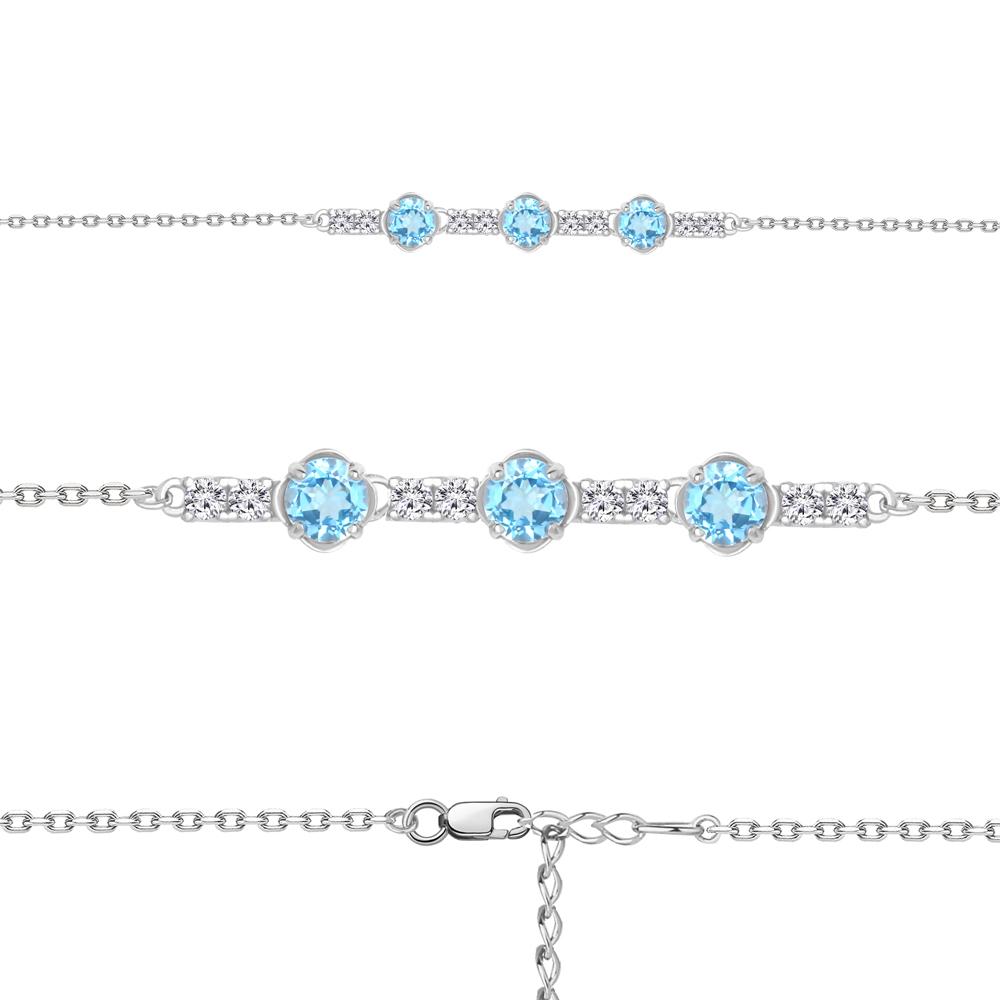 Браслет декоративный Aquamarine,  серебро 925 проба, вставка фианит (Aquamarine, Россия)