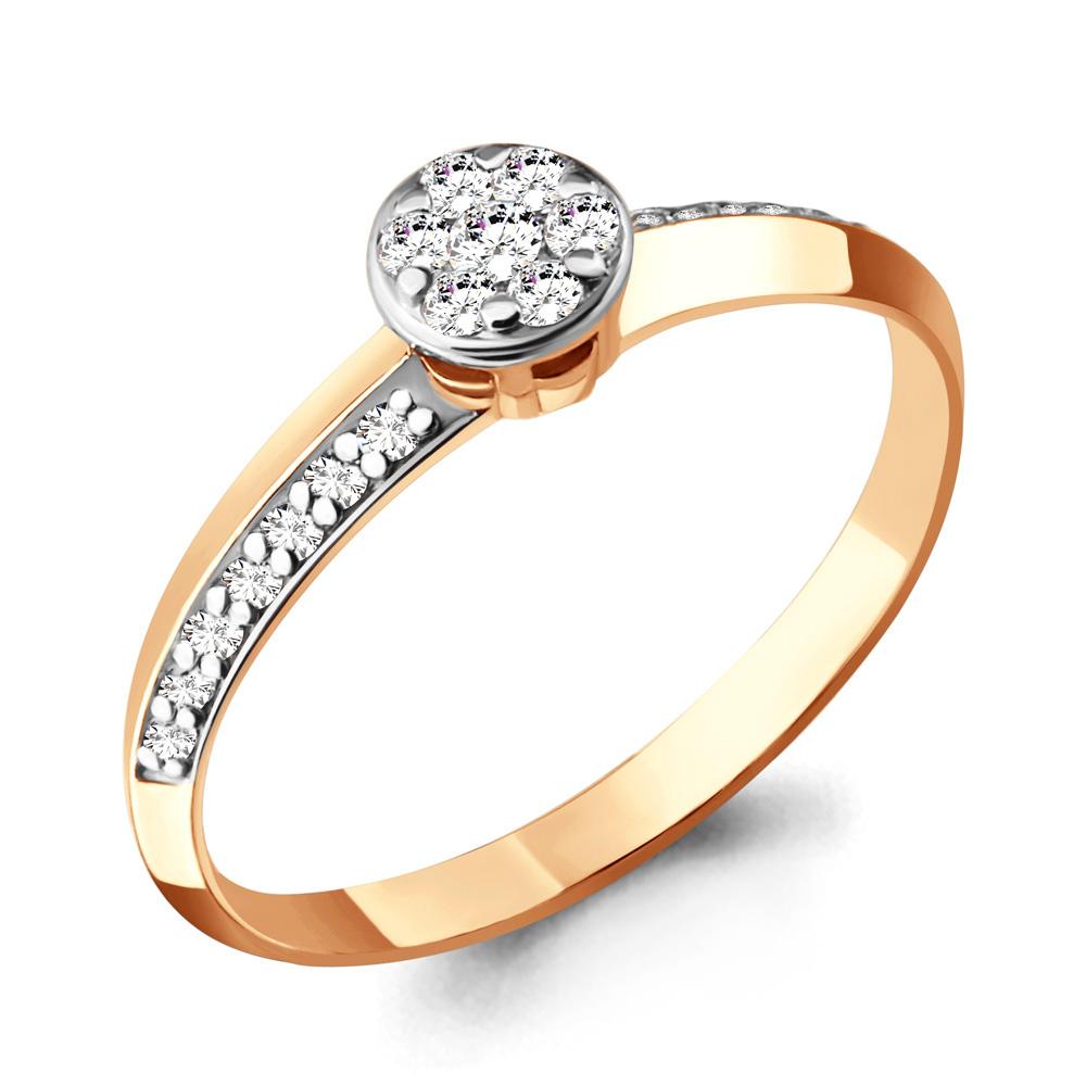 Кольцо помолвочное Aquamarine, красное золото 585 проба, вставка бриллиант (Aquamarine, Россия)