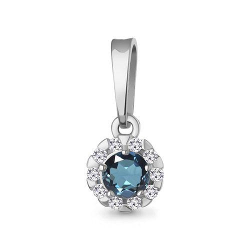 Подвеска декоративная Aquamarine,  серебро 925 проба, вставка фианит