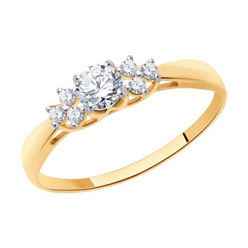 Кольцо помолвочное SOKOLOV, красное золото 375 проба, вставка фианит (SOKOLOV, Россия)