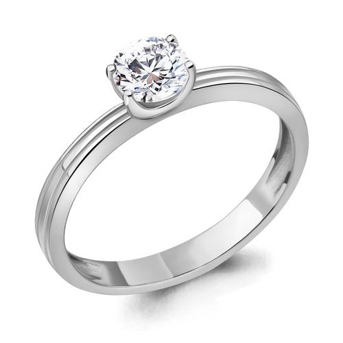 Кольцо помолвочное Aquamarine,  серебро 925 проба, вставка фианит