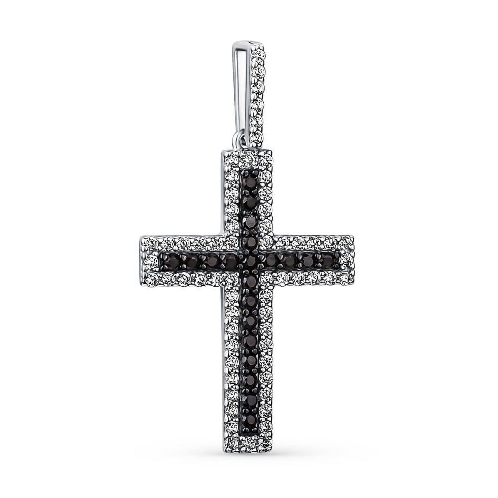 Подвеска крест декоративный DEWI,  серебро 925 проба, вставка фианит (DEWI, Россия)