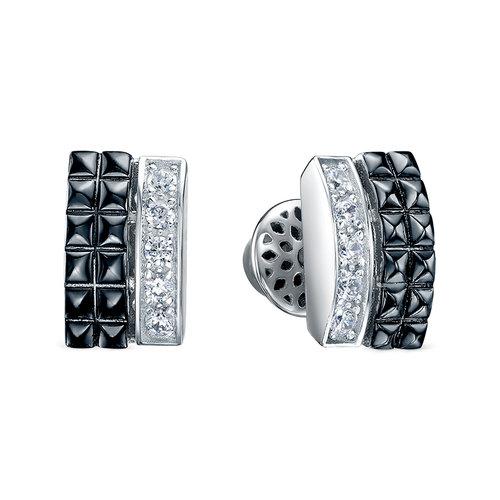 Серьги пусеты DELTA,  серебро 925 проба, вставка фианит (DELTA, Россия)