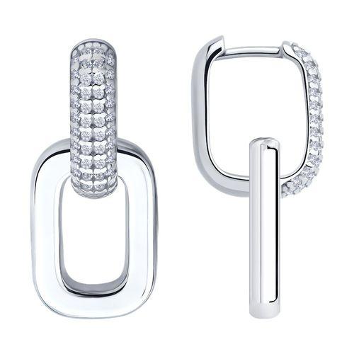 Серьги длинные SOKOLOV,  серебро 925 проба, вставка фианит (SOKOLOV, Россия)