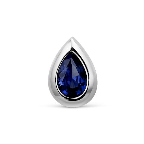 Подвеска шарм LUCKY DIAMOND, белое золото 585 проба, вставка сапфир
