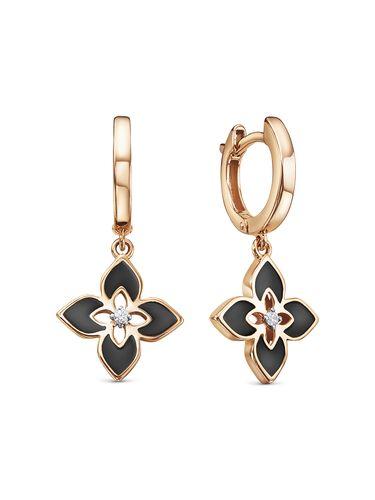 Серьги длинные Berger, красное золото 585 проба, вставка фианит