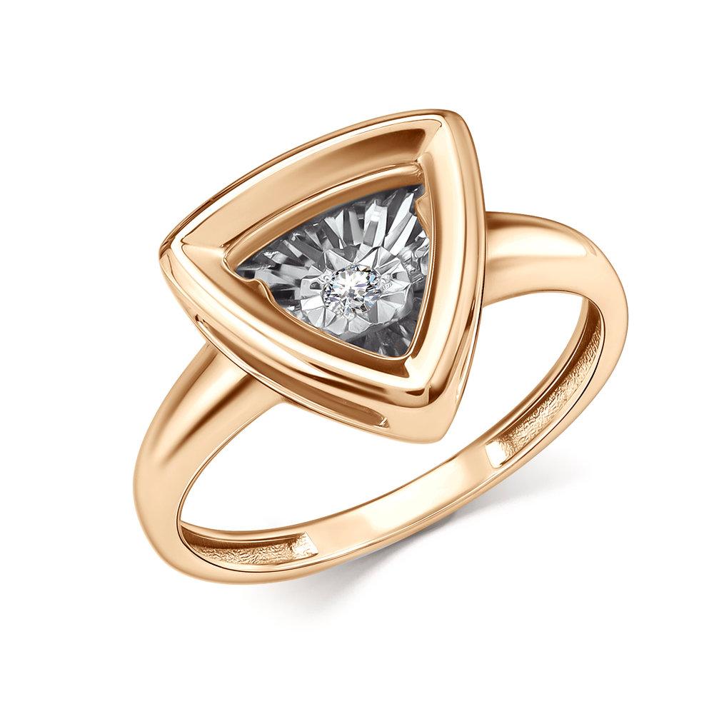 Кольцо декоративное Grigoriev, красное золото 585 проба, вставка бриллиант