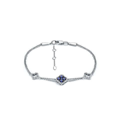 Браслет декоративный RoseGrace, белое золото 585 проба, вставка бриллиант/сапфир